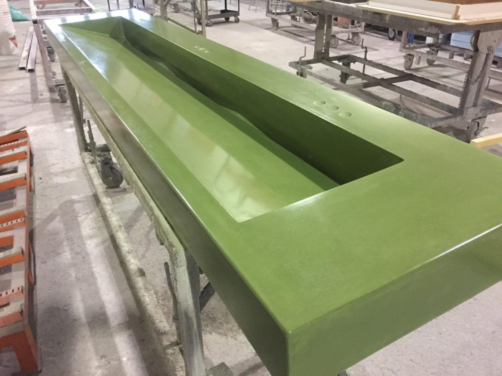 Lime green through sink